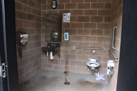 Interior of two accessible unisex toilets